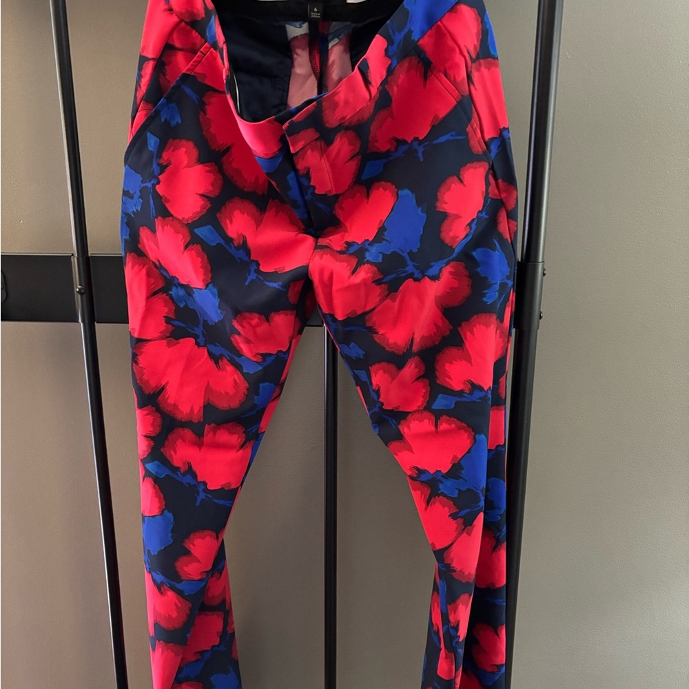 Floral Red and Blue Pants
